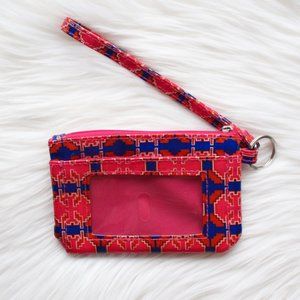NWOT Pink Blue Geometric Card Holder Wristlet